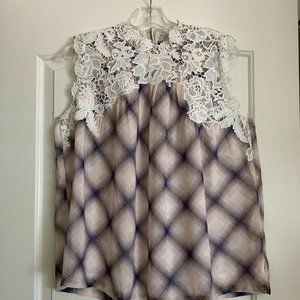 NWT Loft Flowy Top with Lace Accent